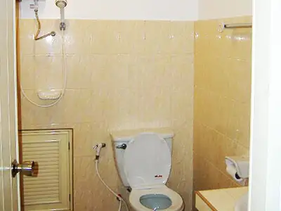 Brand new bathrooms with hot water shower, western toilet and sink